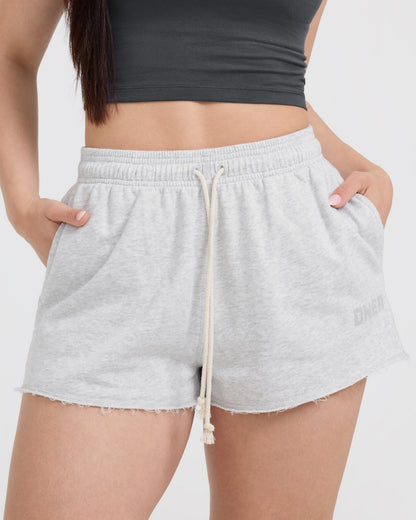 Raw Lounge Oversized Shorts | Light Gray Marl